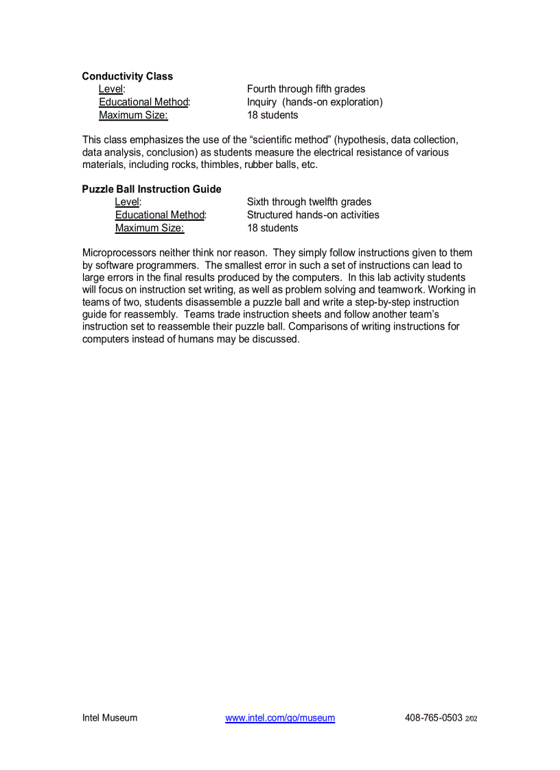 image for page Intel Museum Education Program Descriptions