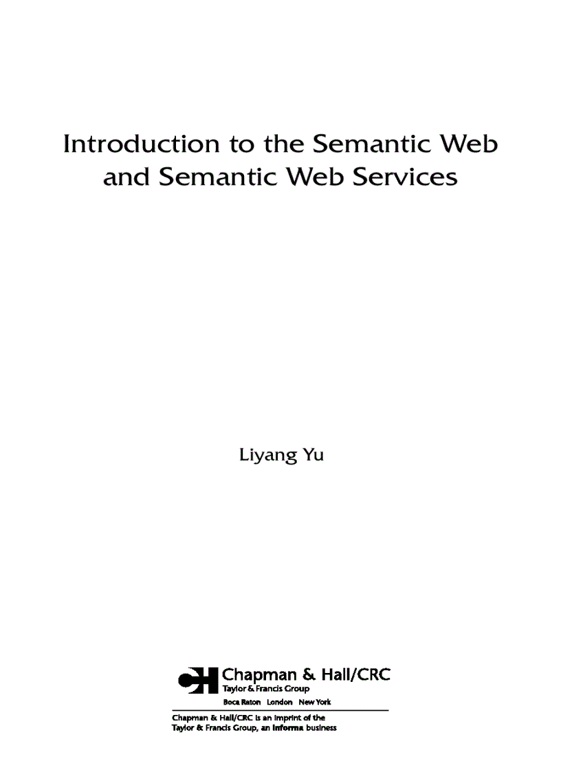 image for page Introduction to the Semantic Web and Semantic Web Services