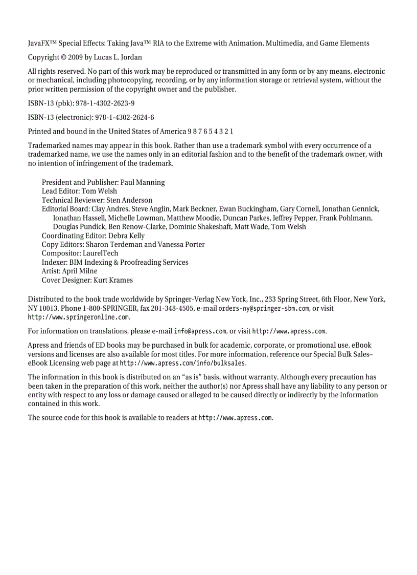 image for page JavaFX Special Effects Taking Java RIA to the Extreme with Animation Multimedia and Game Elements