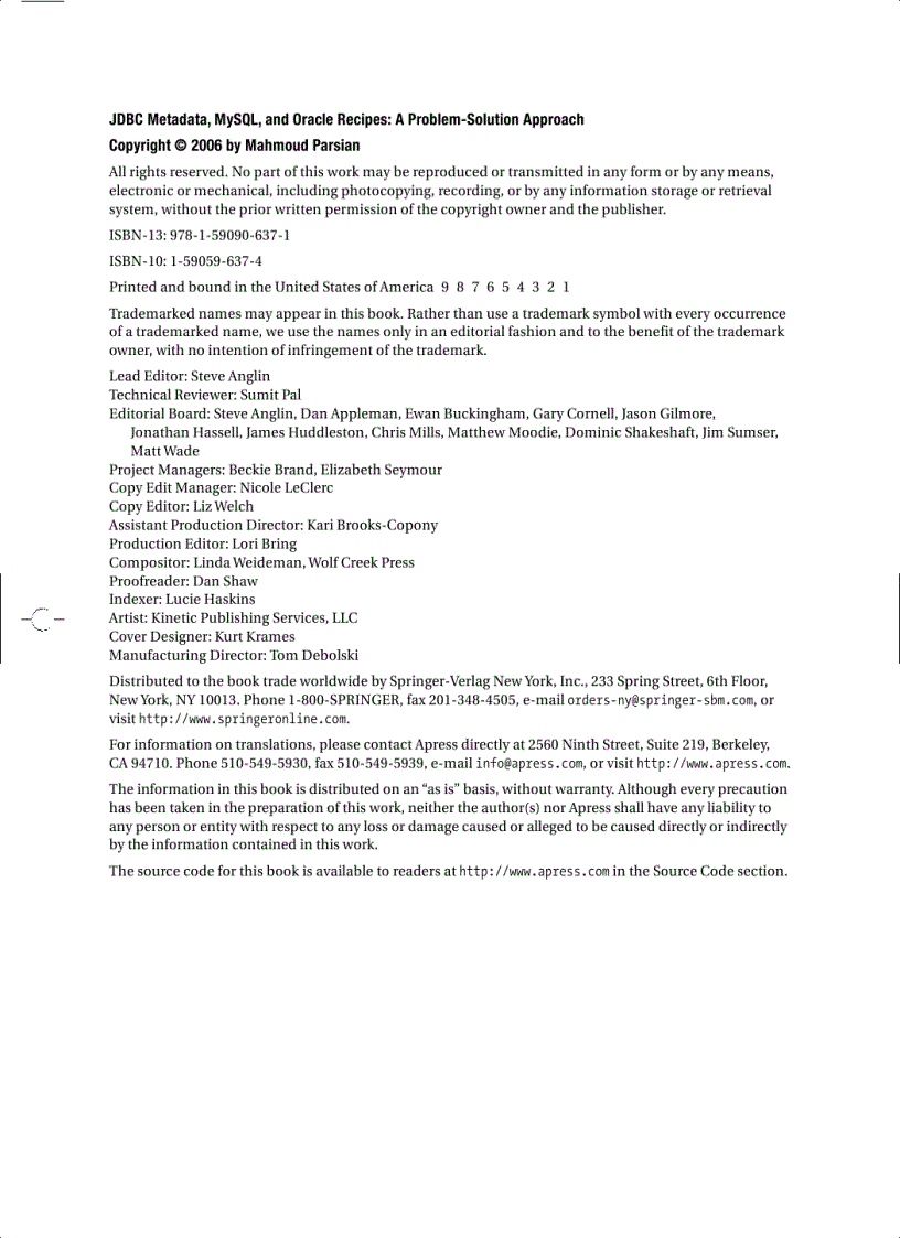 image for page JDBC Metadata MySQL and Oracle Recipes A Problem Solution Approach