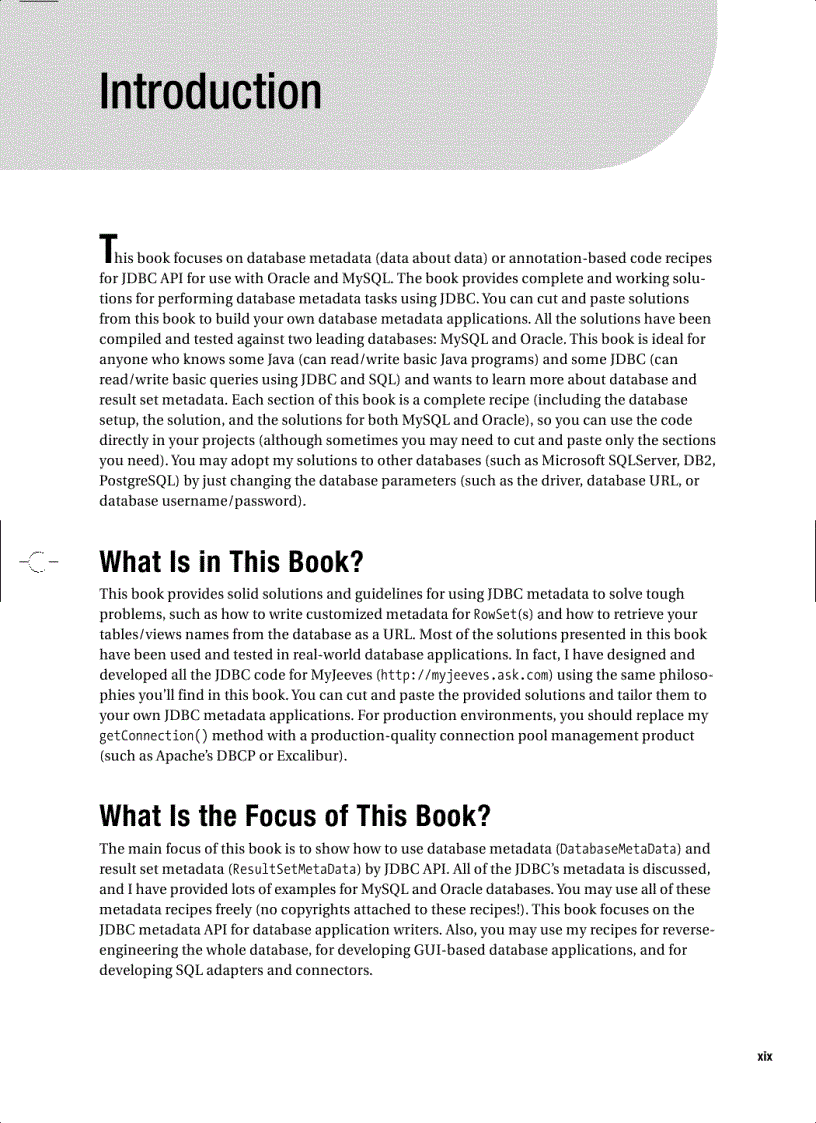 image for page JDBC Metadata MySQL and Oracle Recipes A Problem Solution Approach