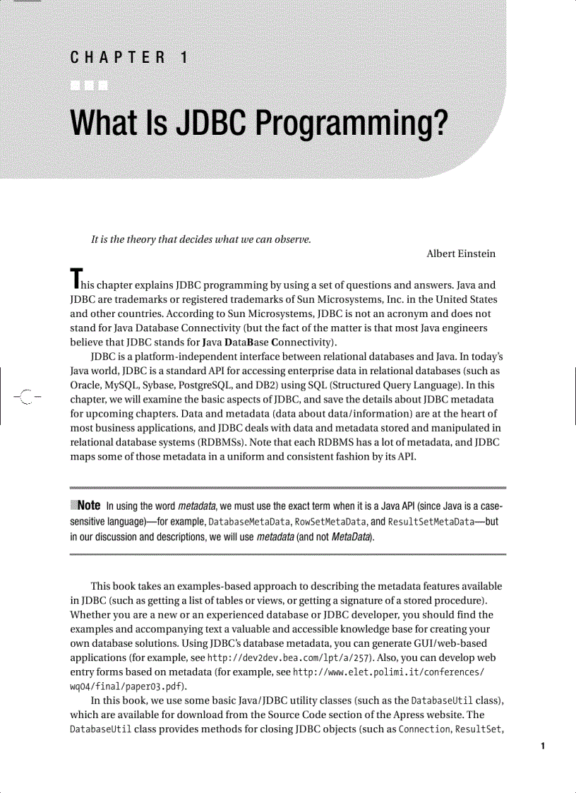 image for page JDBC Metadata MySQL and Oracle Recipes A Problem Solution Approach