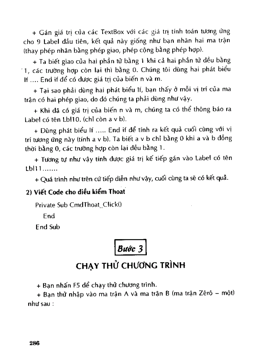 image for page Tự học thiết kế chương trình cho học sinh làm toán bằng visual basic 6 0 II p5