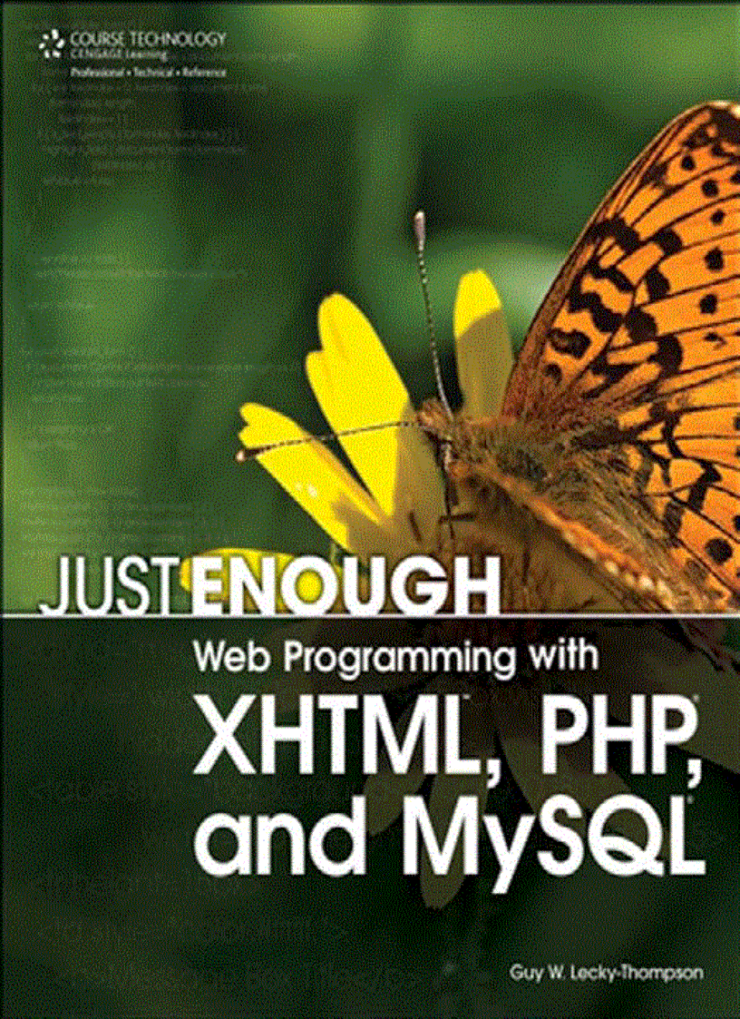 image for page Just Enough Web Programming with XHTMLtm PHP R and MySQL