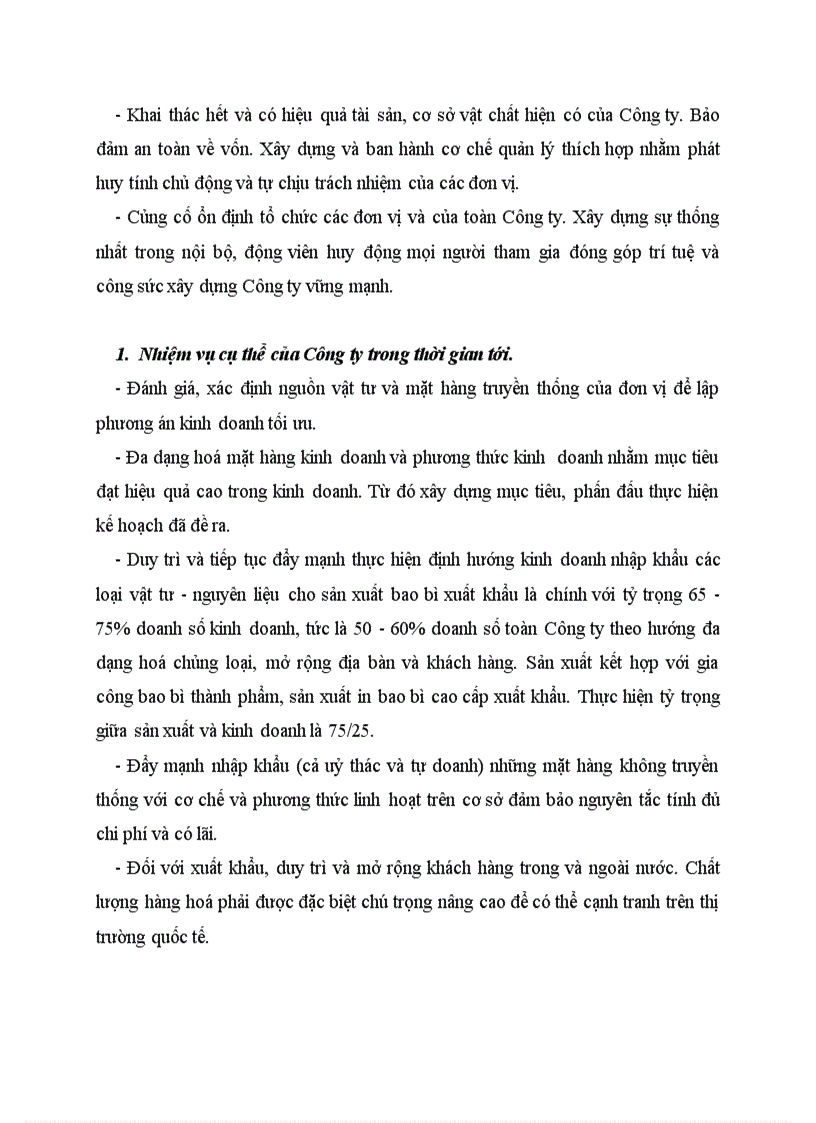 image for page Mục tiêu và phương hướng phát triển của Công ty PACKEXPORT trong thời gian tới