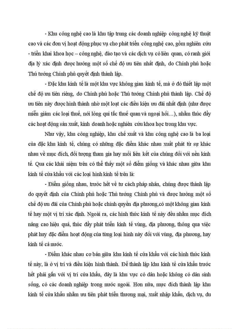 image for page Những điểm giống và khác nhau giữa khu kinh tế cửa khẩu với các khu kinh tế khác