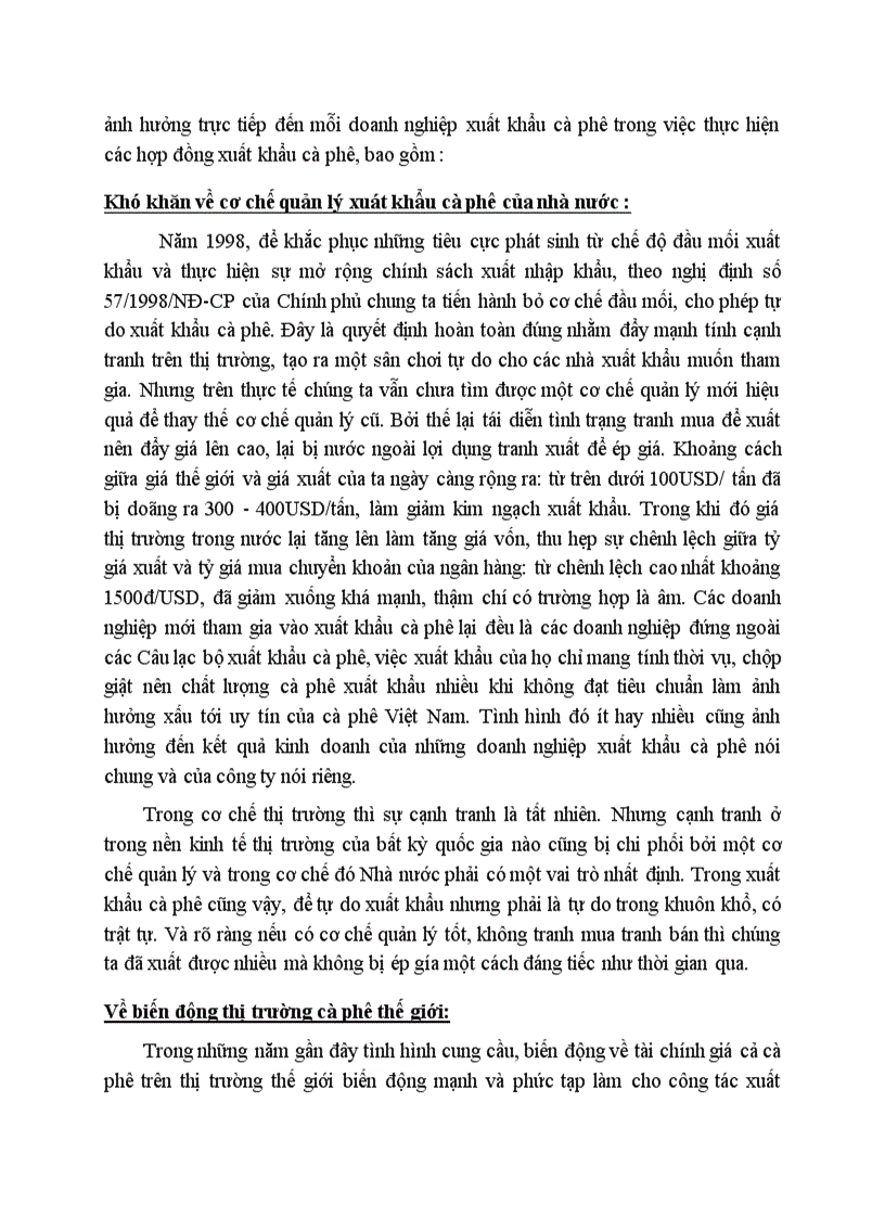 image for page Những thuận lợi và khó khăn của công ty prosimex trong quá trình xuất khẩu cà phê