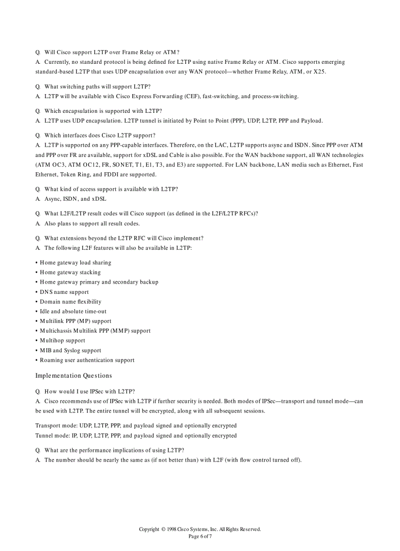 image for page L2TP Questions and Answers