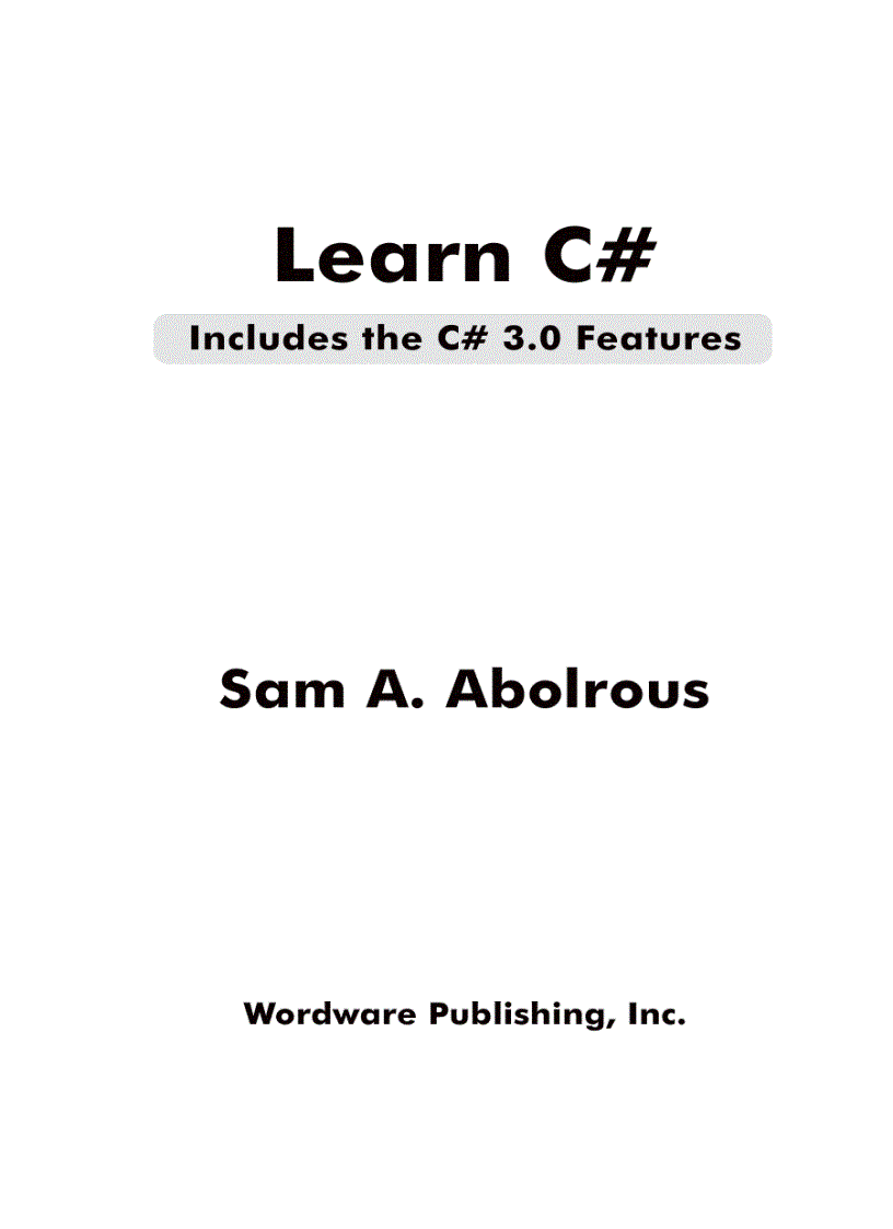 image for page Learn C Includes the C 3 0 Features