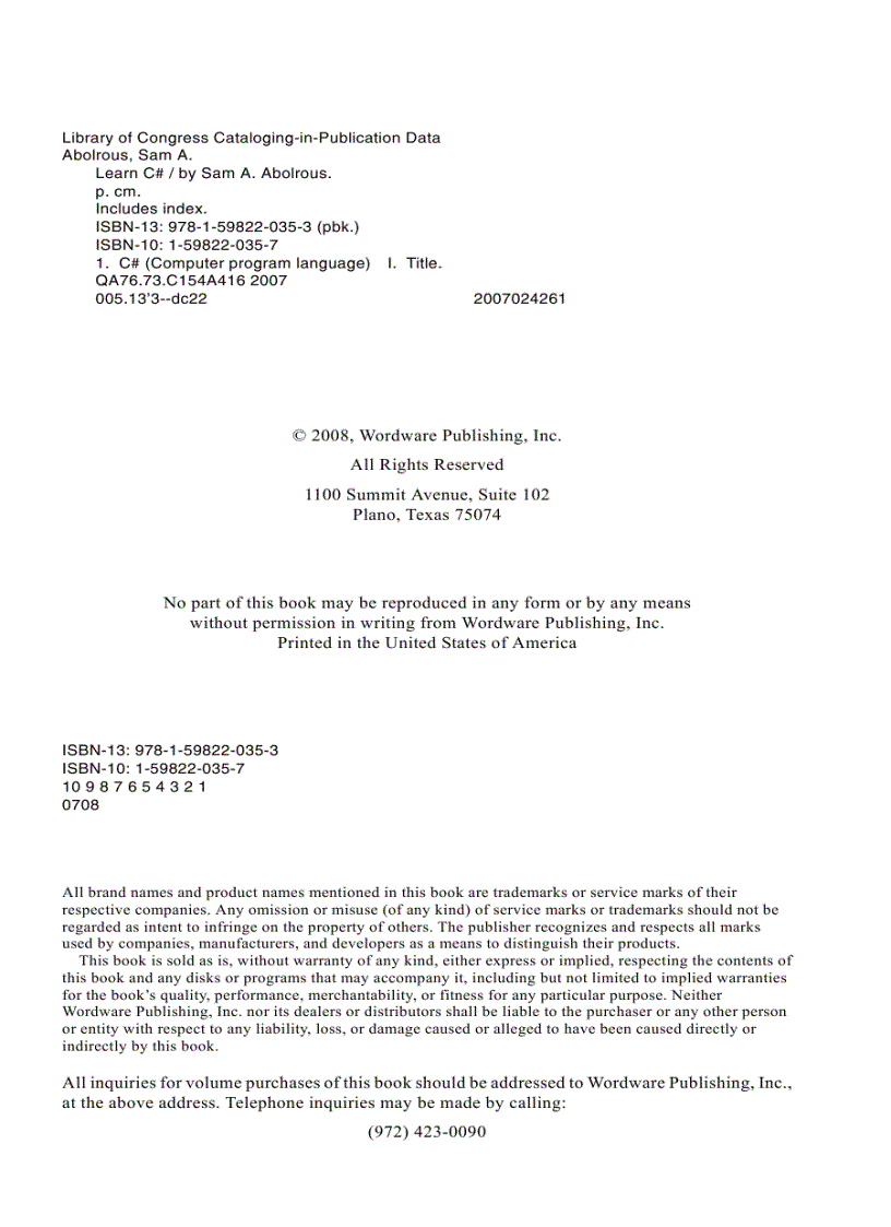 image for page Learn C Includes the C 3 0 Features