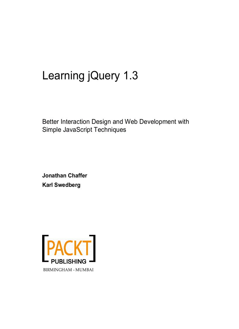 image for page Learning jQuery 1 3