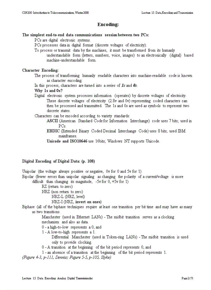 image for page Data Encoding and Transmission