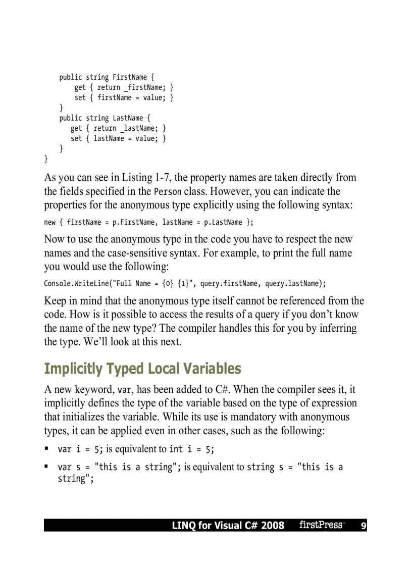 image for page LINQ for Visual C 2008