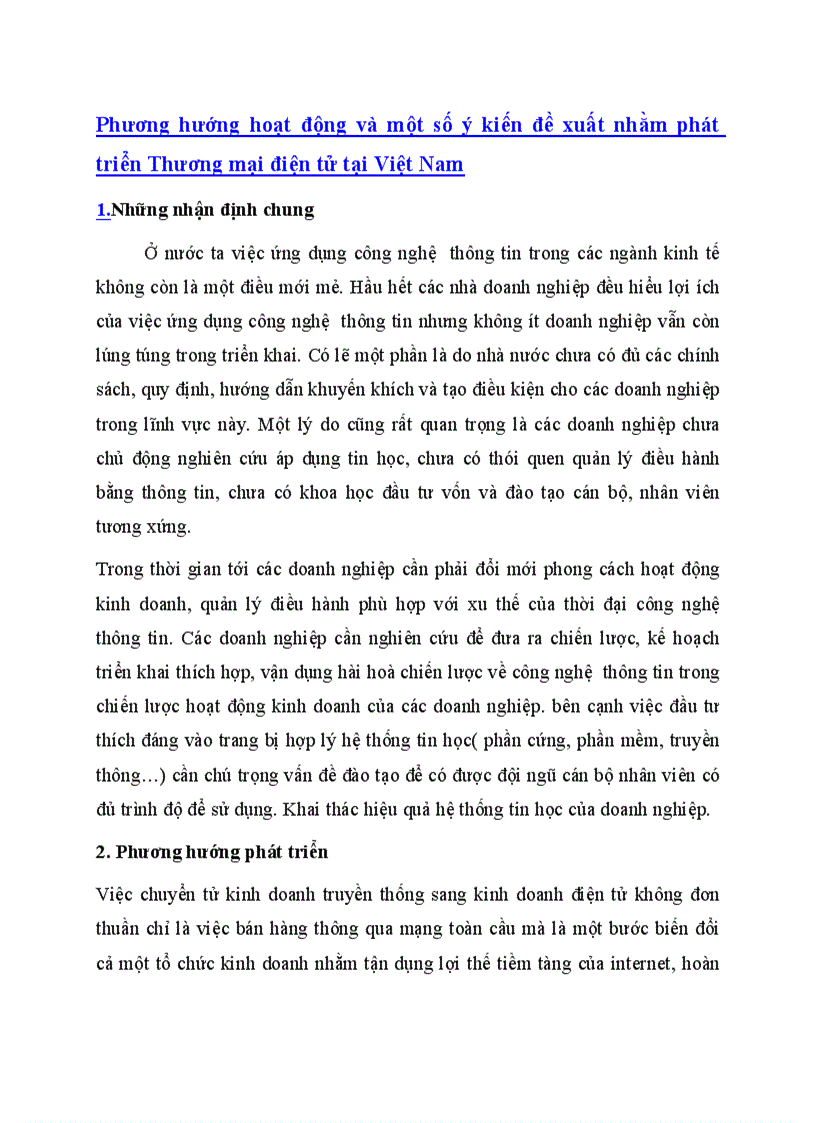 image for page Phương hướng hoạt động và một số ý kiến đề xuất nhằm phát triển Thương mại điện tử tại Việt Nam