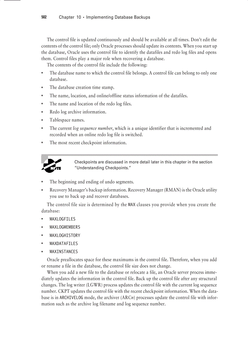 image for page Sybex OCA Oracle 10g Administration I Study Guide phần 9