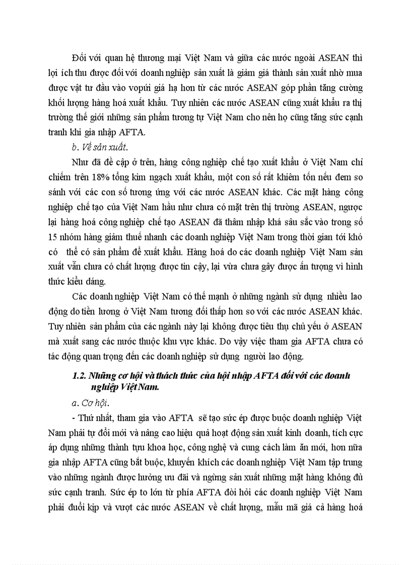 image for page Tác động của hội nhập AFTA đối với các doanh nghiệp Việt Nam và đối với công ty giày dép thuỵ khuê