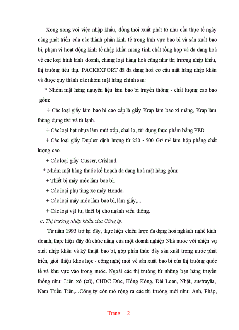 image for page Thực trạng hoạt động nhập khẩu của Công ty Xuất nhập khẩu và kỹ thuật bao bì