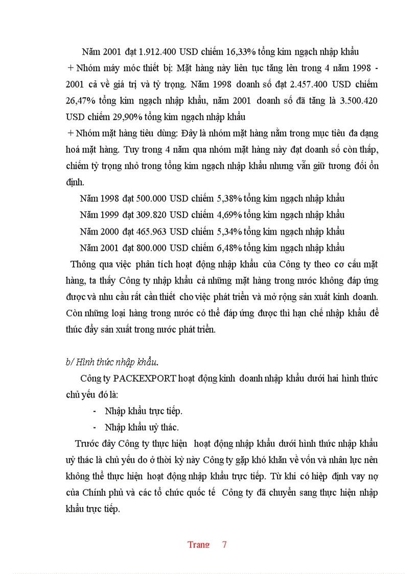 image for page Thực trạng hoạt động nhập khẩu của Công ty Xuất nhập khẩu và kỹ thuật bao bì