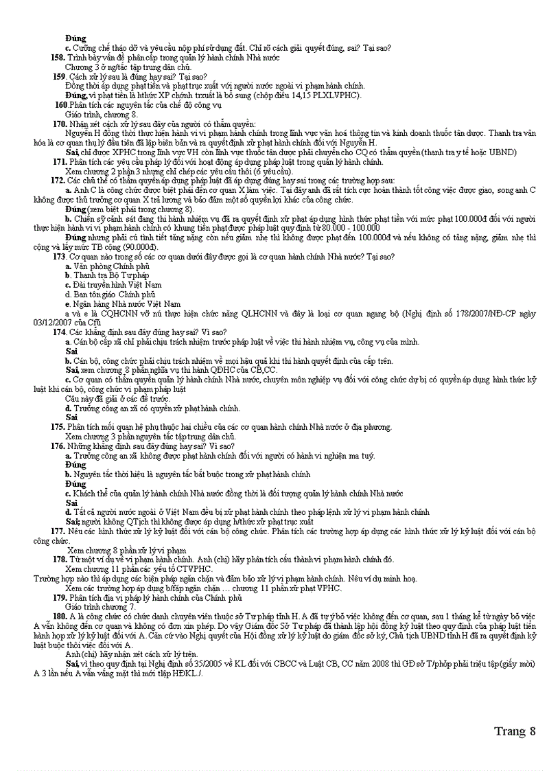 image for page 180 Câu hỏi và đáp án môn Luật Hành chính