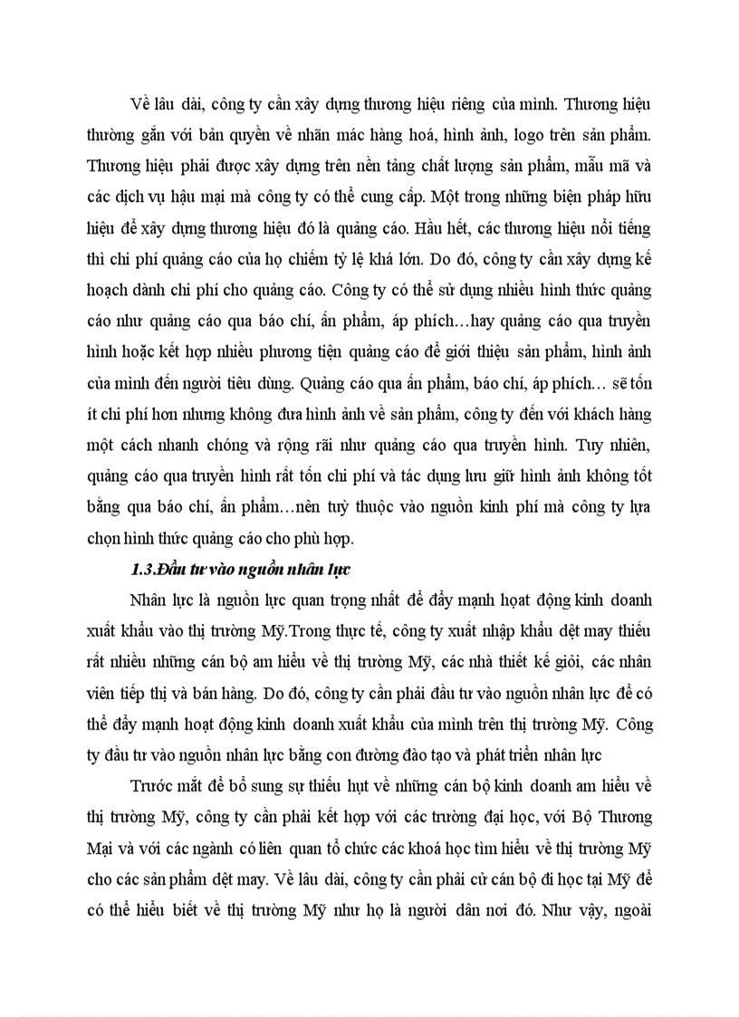 image for page Các giải pháp đẩy mạnh xuất khẩu hàng dệt may của Công ty xuất nhập khẩu dệt may sang thị trường Mỹ