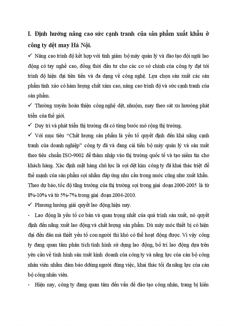 image for page Định hướng nâng cao sức cạnh tranh của sản phẩm xuất khẩu ở công ty dệt may Hà Nội