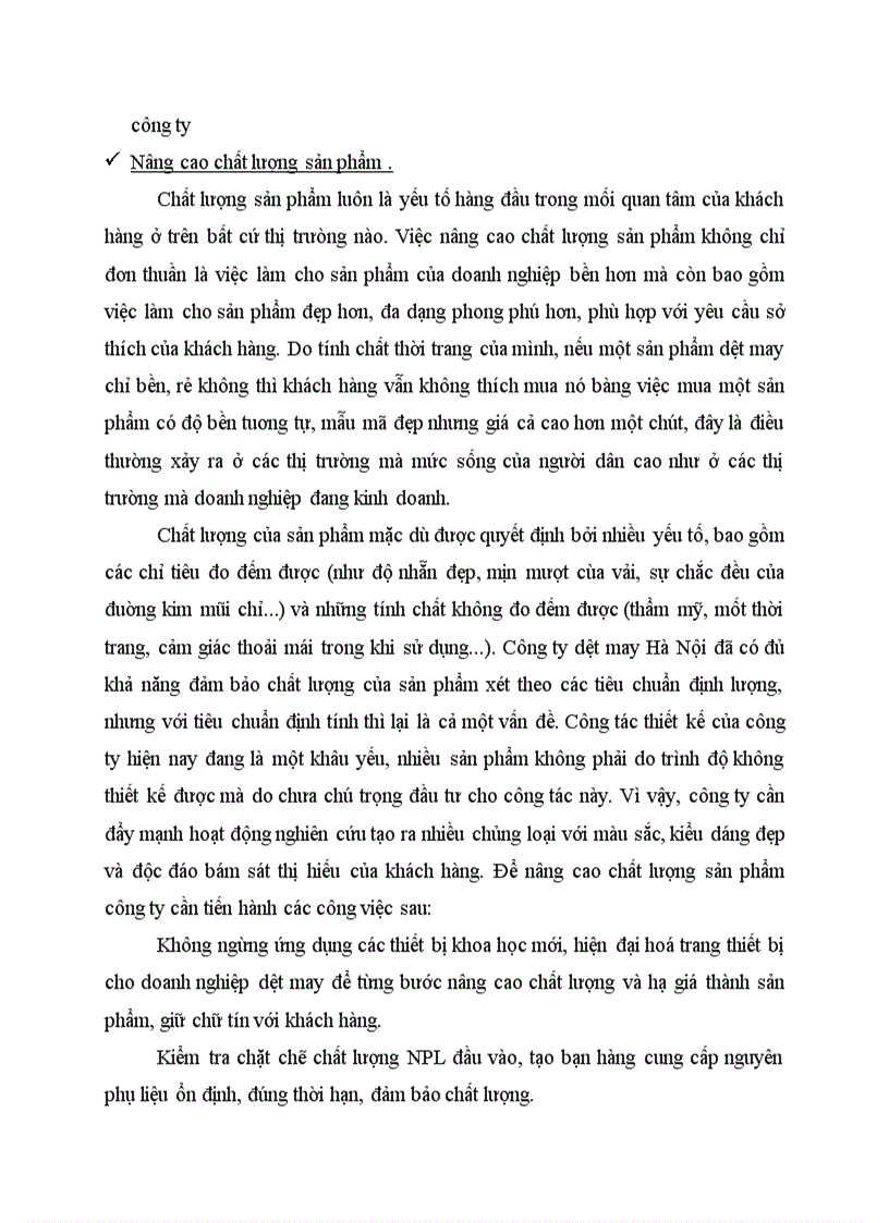 image for page Giải pháp nâng cao sức cạnh tranh của sản phẩm xuất khẩu ở công ty dệt may Hà Nội