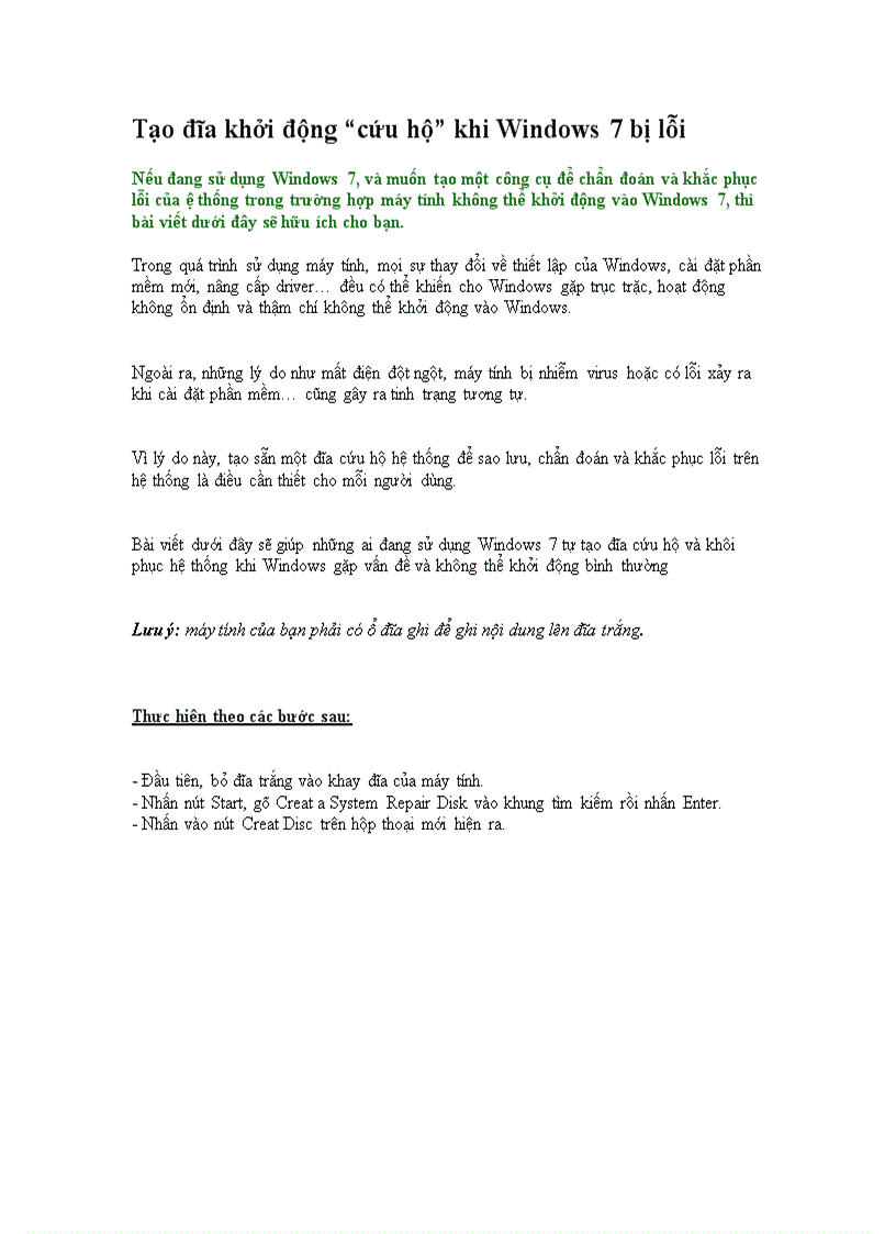 image for page Tạo đĩa khởi động cứu hộ khi Windows 7 bị lỗi