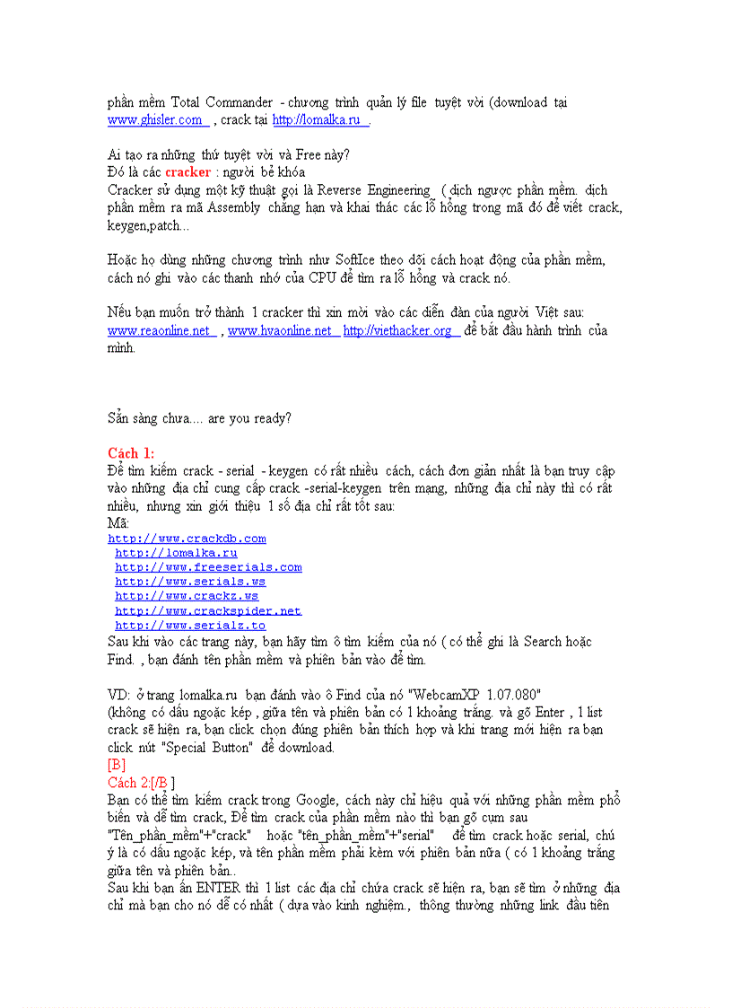image for page Tìm crack serial cho tất cả software
