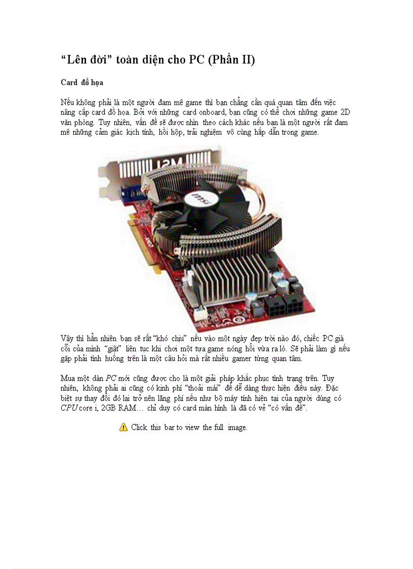 image for page Lên đời toàn diện cho PC Phần II