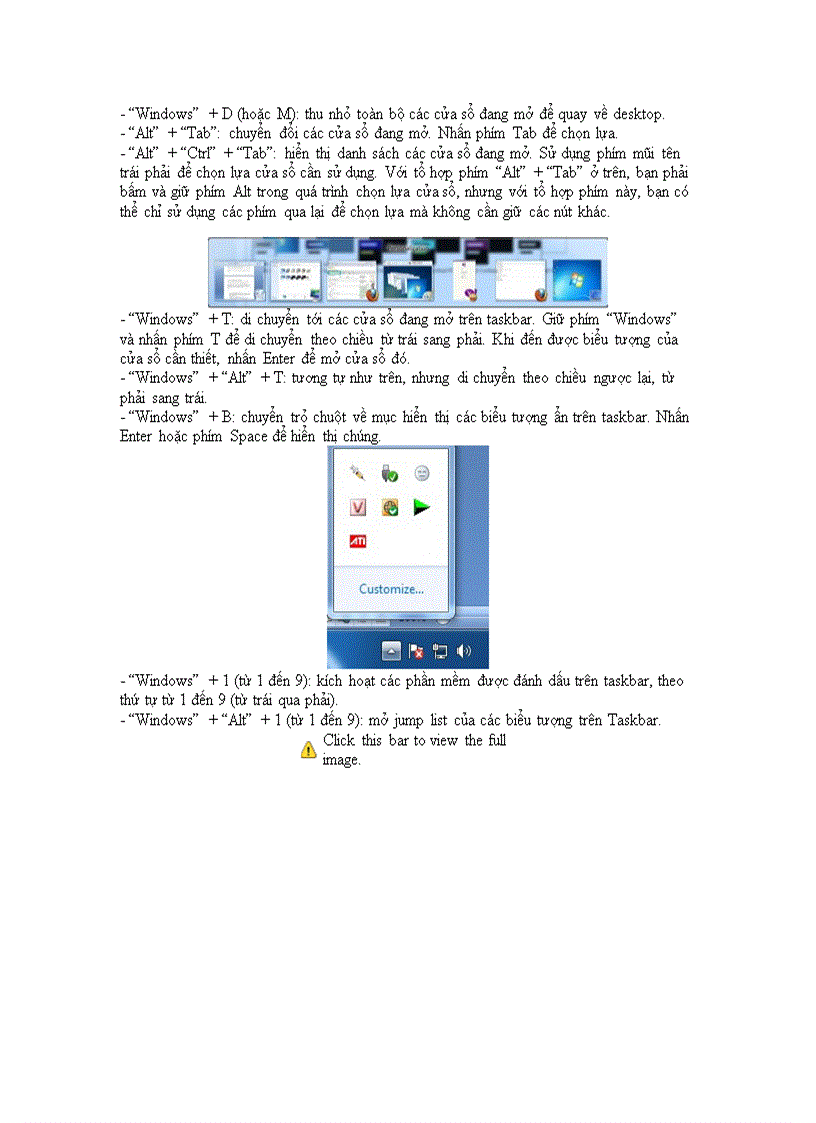 image for page Khám phá những phím tắt trên Windows 7