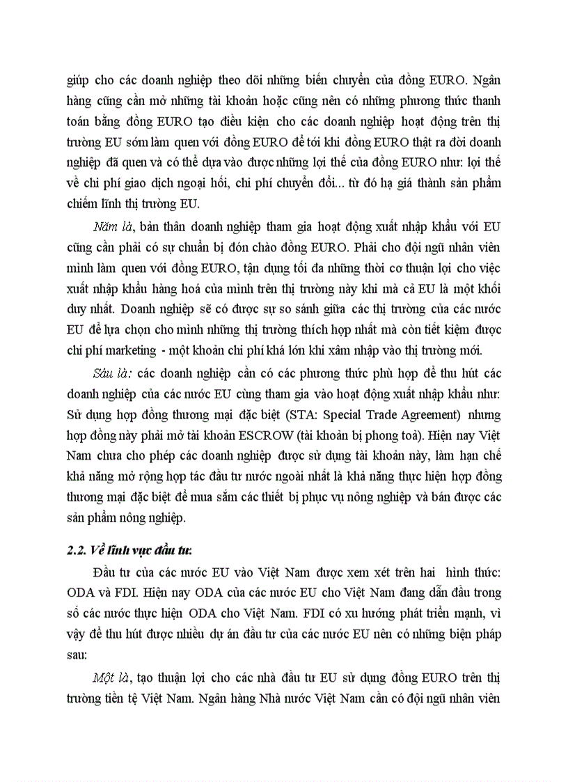 image for page Một số giải pháp nhằm xử lý tác động của đồng EURO đối với Việt Nam