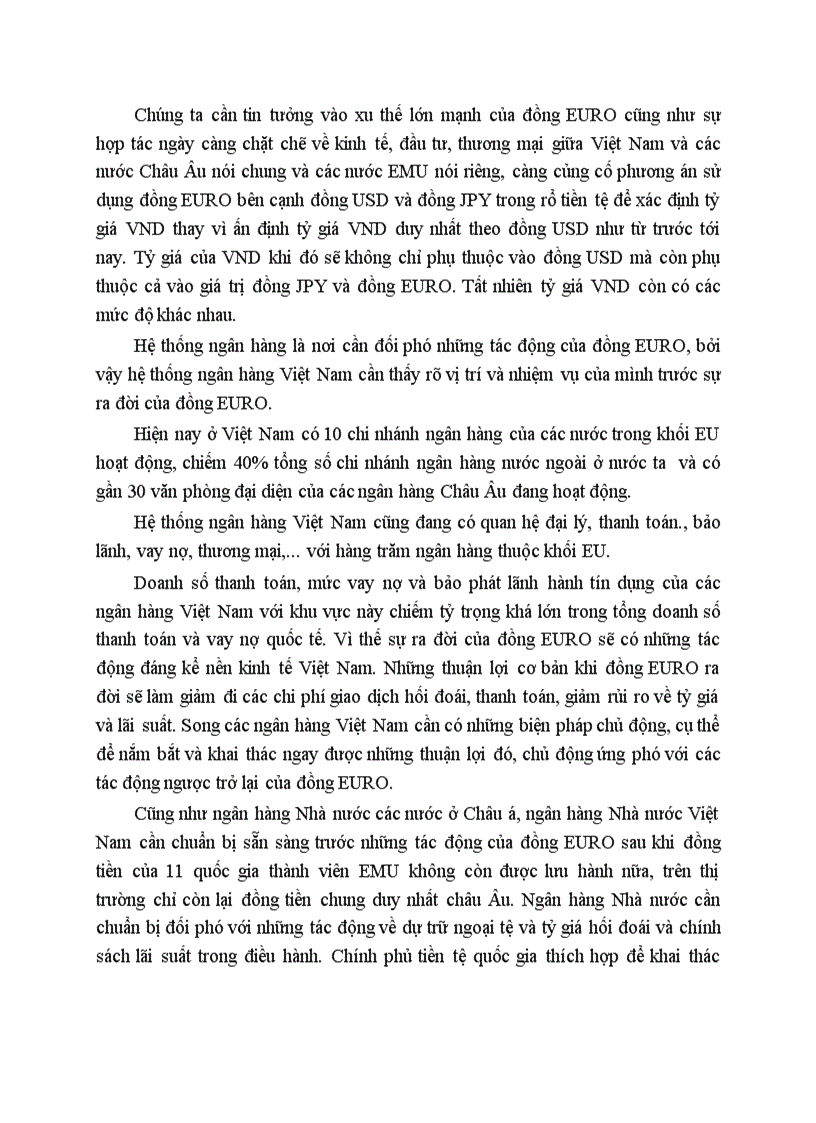 image for page Một số giải pháp nhằm xử lý tác động của đồng EURO đối với Việt Nam