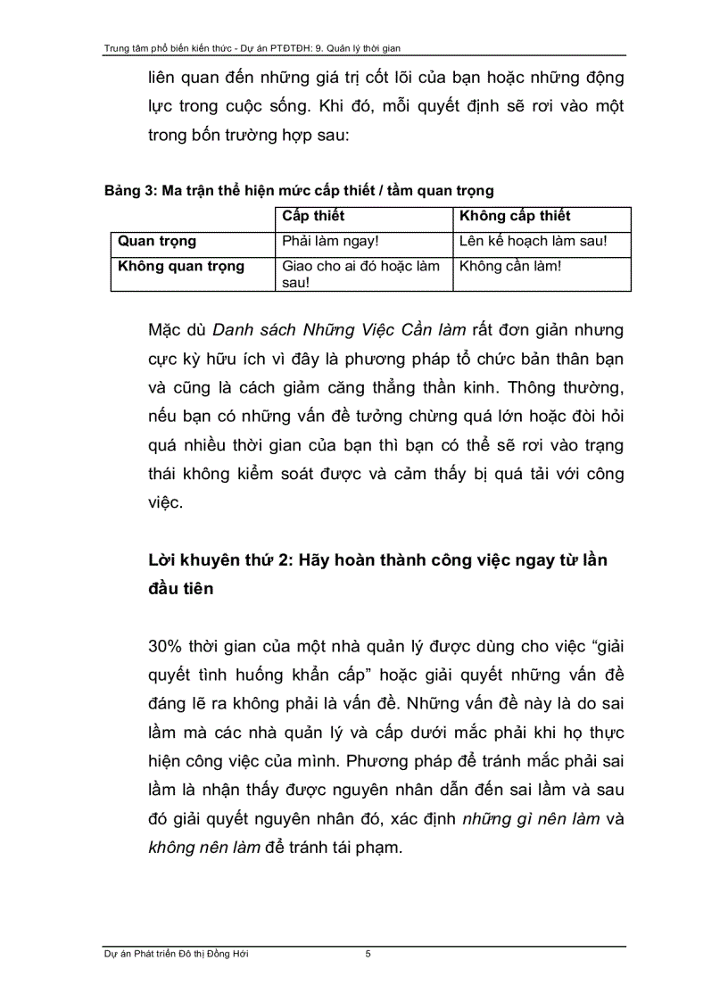 image for page Khóa học đào tào kỷ năng mềm buổi 1 quản lý thời gian