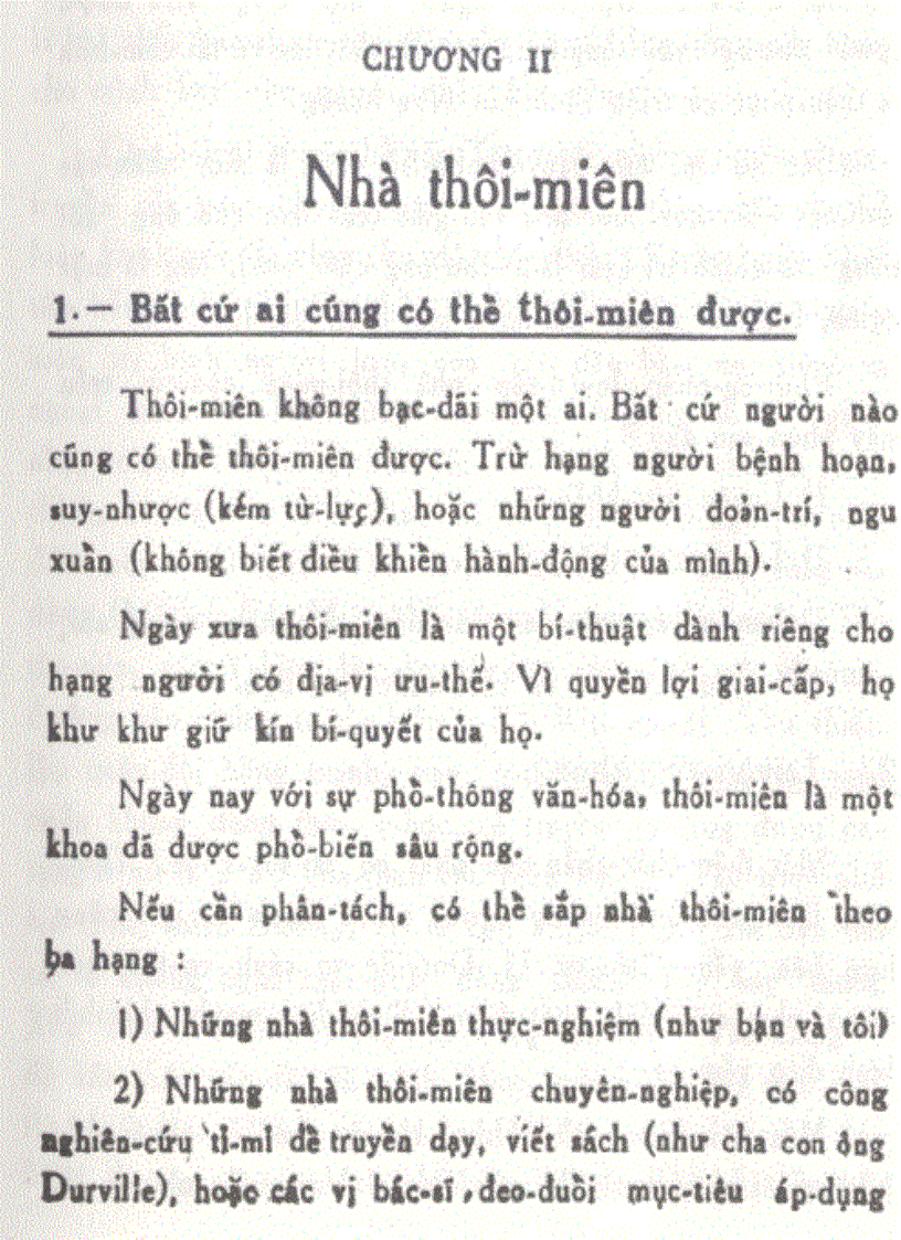 image for page Kỷ thuật thôi miên phần 1 Những điều cốt yếu người học thôi miên cần biết