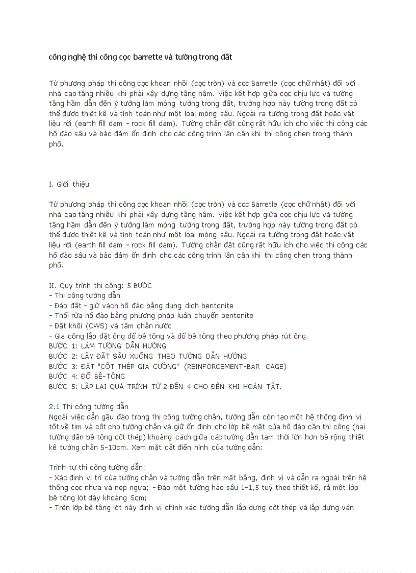 image for page Công nghệ thi công cọc barrette và tường trong đất