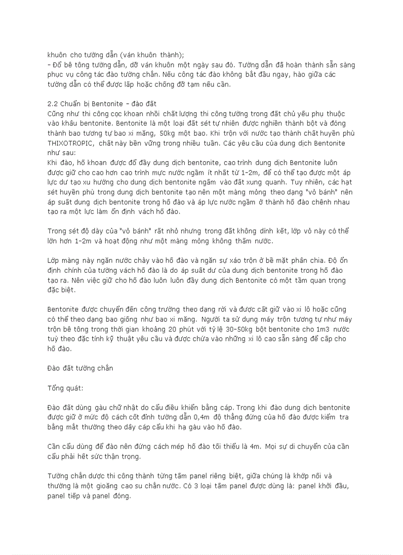 image for page Công nghệ thi công cọc barrette và tường trong đất