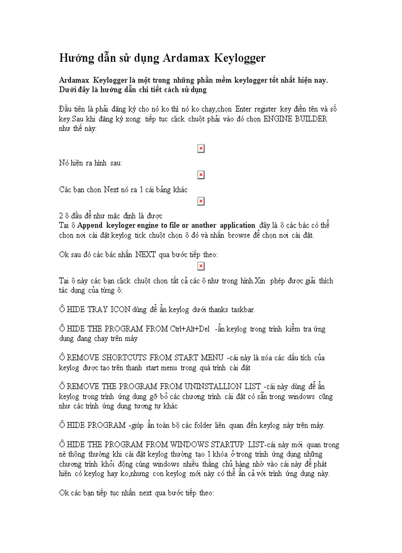 image for page Hướng dẫn sử dụng Ardamax Keylogger