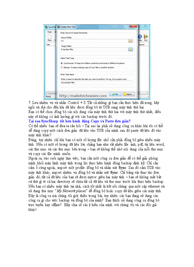 image for page Đồng bộ các thư mục giữa nhiều máy tính bằng USB