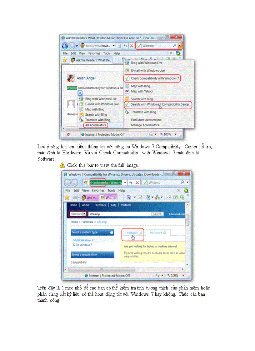 image for page Kiểm tra tính tương thích của phần cứng hoặc phần mềm với Windows 7