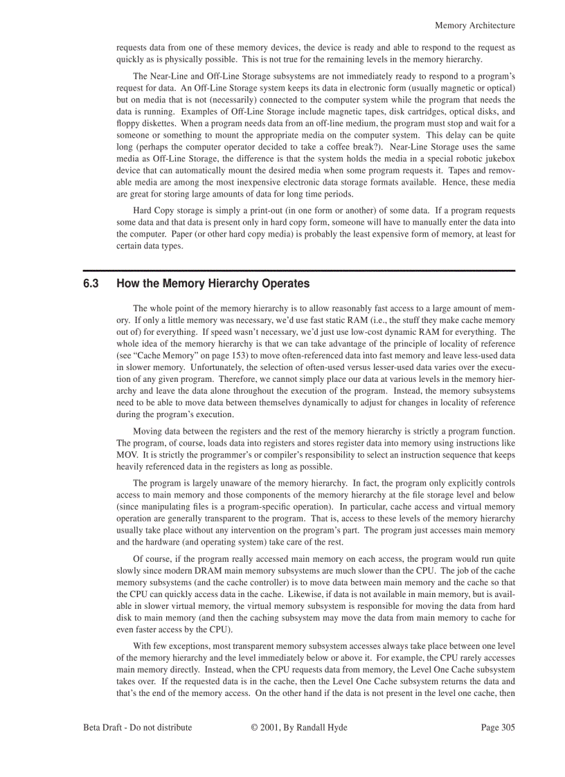 image for page Memory Architecture