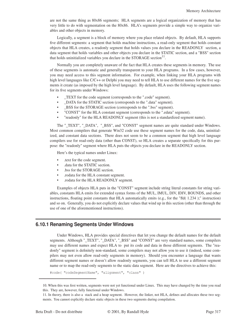 image for page Memory Architecture