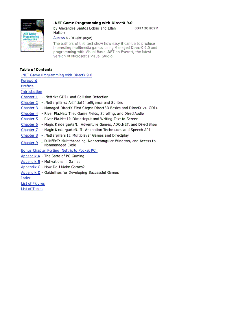 NET Game Programming with DirectX 9 0