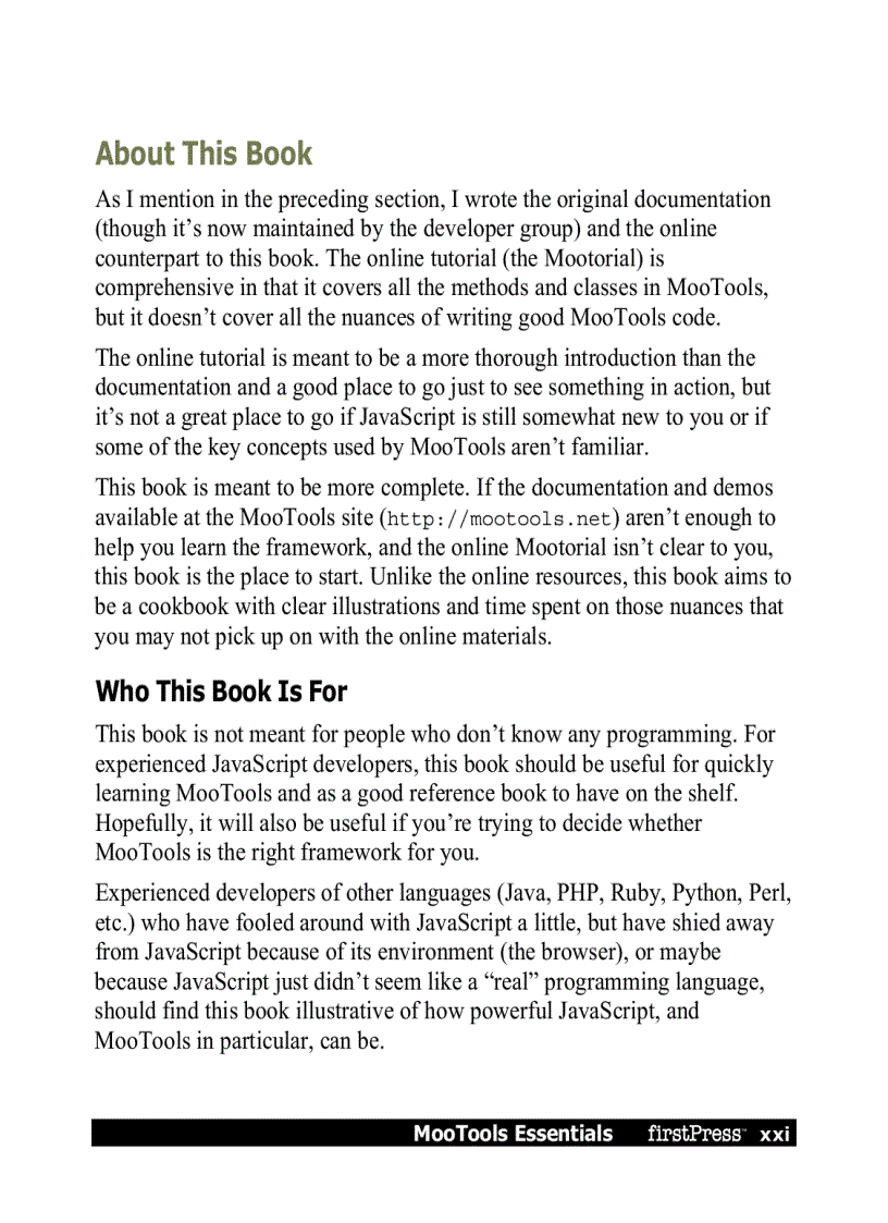 image for page MooTools Essentials The Official MooTools Reference for JavaScript and Ajax Development