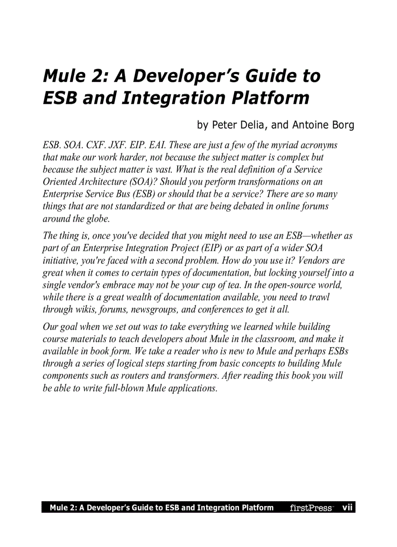 image for page Mule 2 A Developer s Guide to ESB and Integration Platform