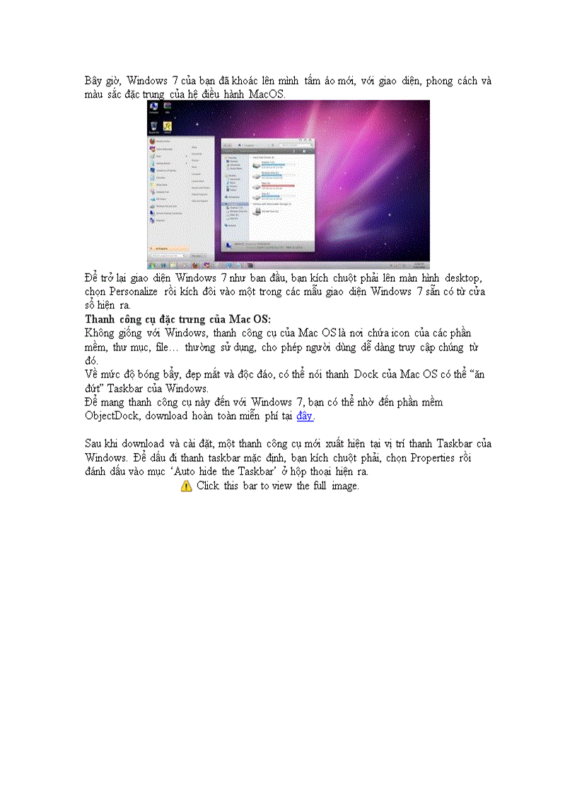 image for page Lột xác Windows 7 thành Mac OS