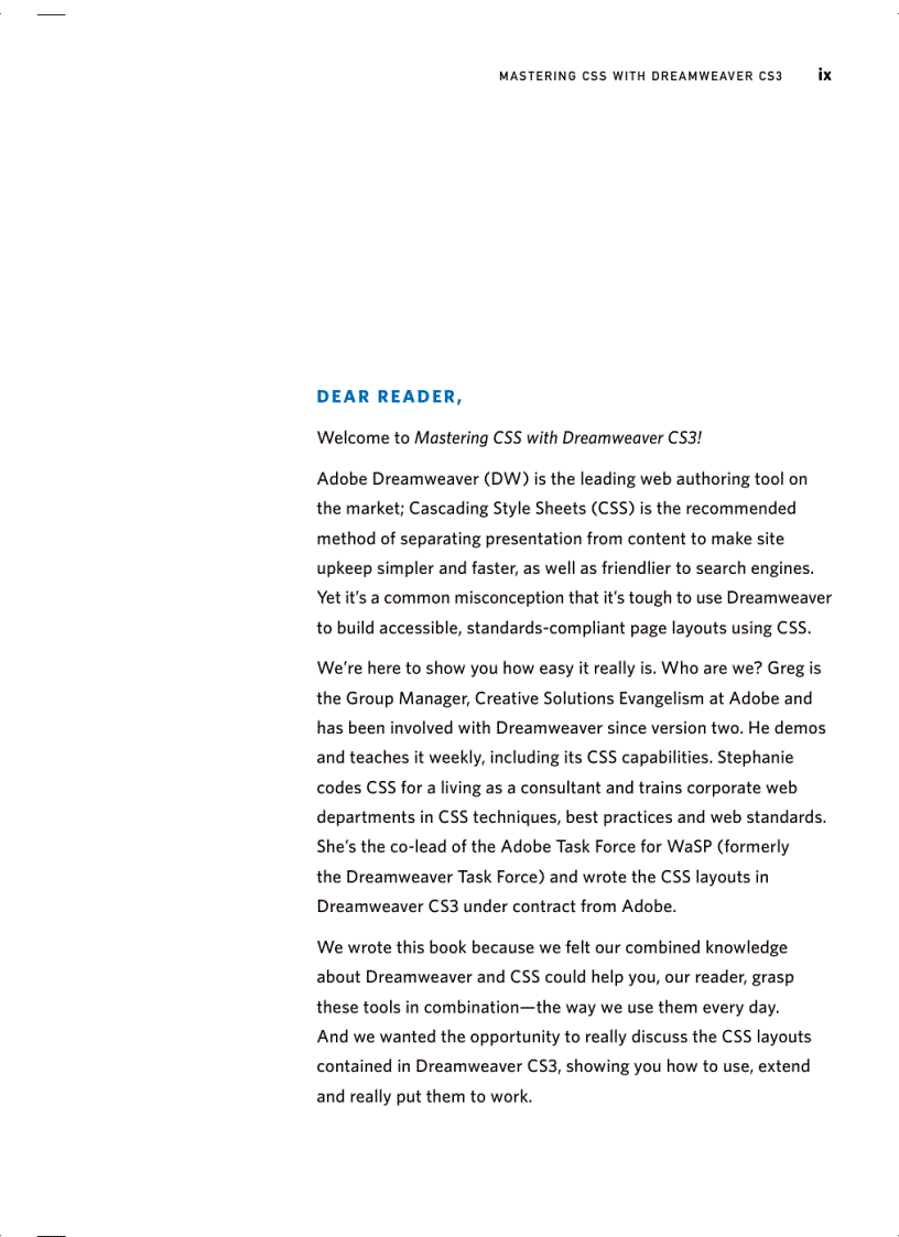 image for page MASTERING CSS with Dreamweaver CS3