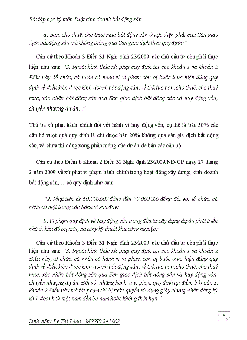 image for page Bài tập học kỳ luật kinh doanh bất động sản đề số 4
