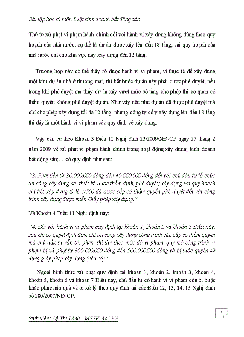 image for page Bài tập học kỳ luật kinh doanh bất động sản đề số 4