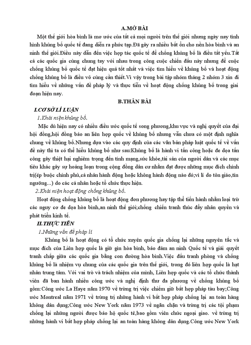 image for page Những vấn đề pháp lý và thực tiễn về hoạt động chống khủng bố trong giai đoạn hiện nay bài tập nhóm công pháp lần 2