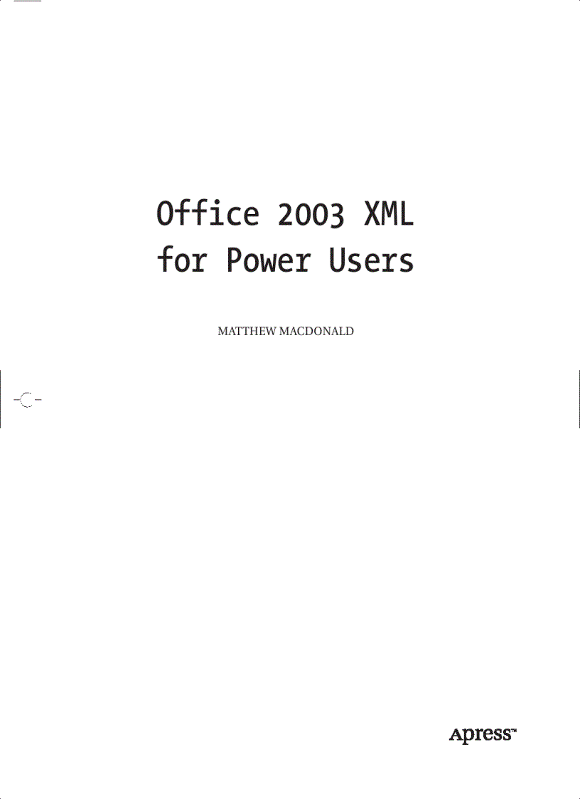 image for page Office 2003 XML for Power Users